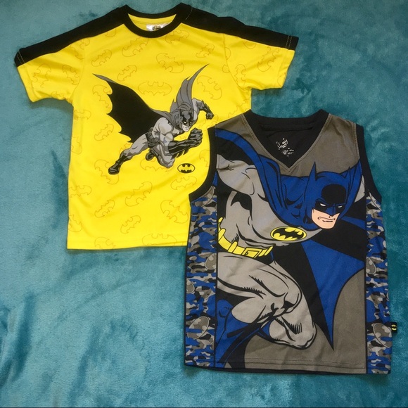 8 NEW Camo /& Black Batman Boys Muscle Shirt Size Medium